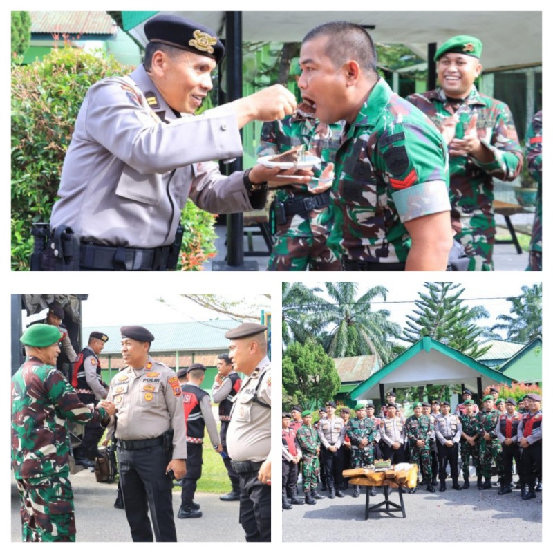 Kompi Senapan C Yonif 126/KC Dapat Kue Ulang Tahun dari Polres