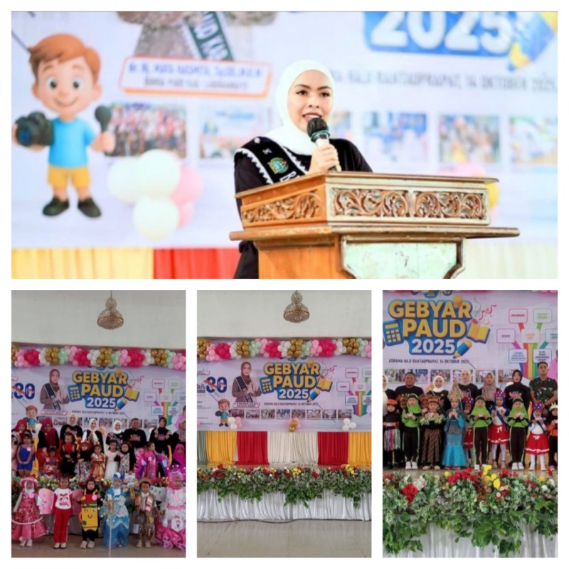 Bupati Labuhanbatu dr Hj Maya Hasmita Sp.O.G.MKM, Yang Juga Bunda PAUD Membuka Gebyar PAUD Dalam Rangka Memperingati HUT PEMKAB Ke-80