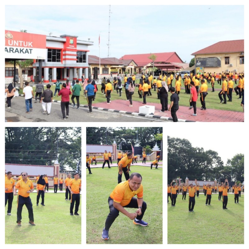 Jaga Kebugaran  Polres Labuhanbatu Laksanakan Olahraga Rutin
