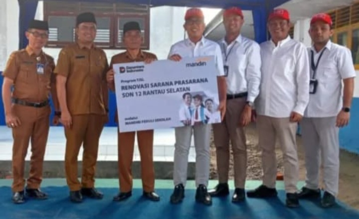 Bank Mandiri Bantu Pembangunan Ruang Kelas SD N 12 Rantau Selatan